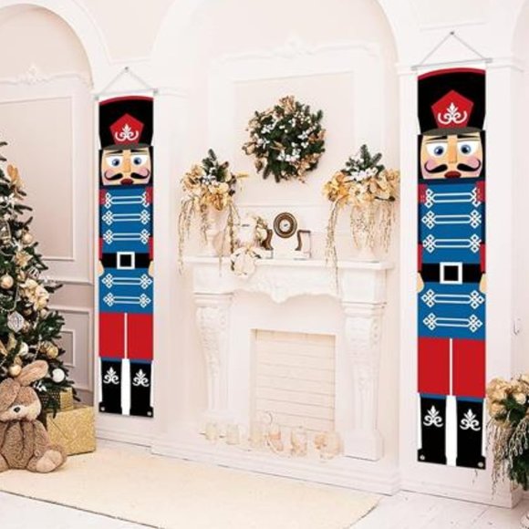 Christmas Signs Nutcracker Decor Door Decorations Outdoor Xmas Holiday Porch Set - Picture 5 of 5